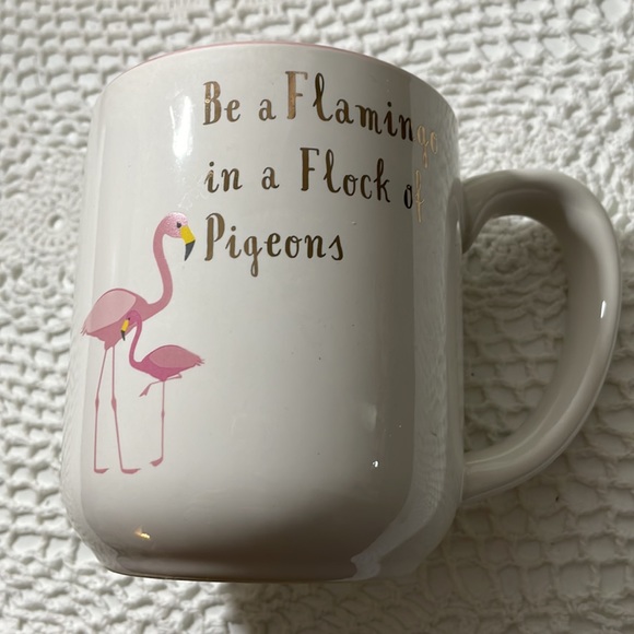 Be a Flamingo 🦩 in a flick of pigeons pottery mug - Picture 1 of 7